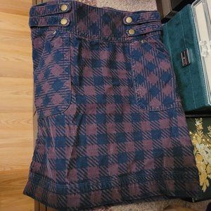 Retro Corduroy Plaid Skirt